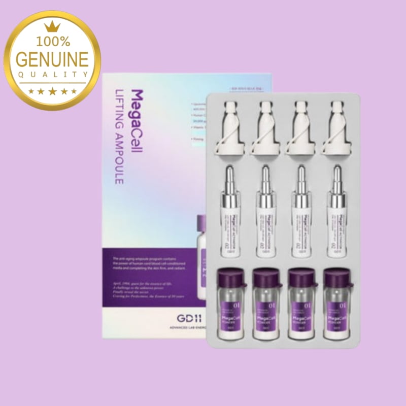 メガセルリフティングアンプル（5ml+6.5ml） 4ea 弾力 肌トーン 保湿 中の弾力 臍帯血細胞培養液