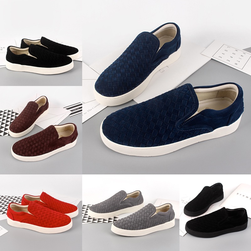 真皮編みの楽福靴男英伦砥石タイトルロール黒っぽいカジュアル男韩版板靴大符号春を蹴った 8,701円