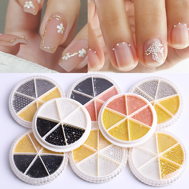 【1点ご購入 で10点プレゼントいたします】6マスミックスビーズネイルリベットサイズターンテーブルネイルアクセサリー