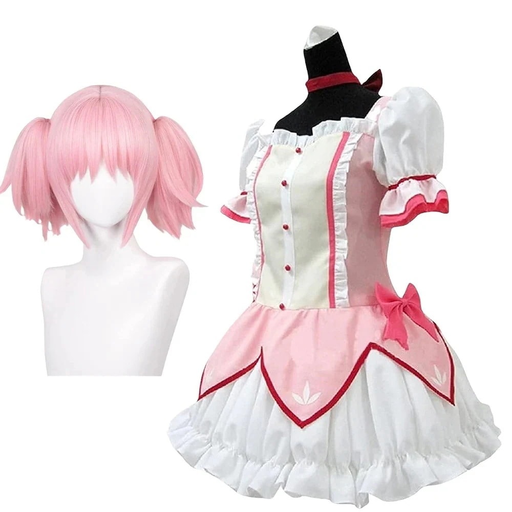 コスプレ衣魔法少女まどかマギカ鹿目まどかウィッグ付きイベントパーティー変演出服クリスマスパーティーまでに制限