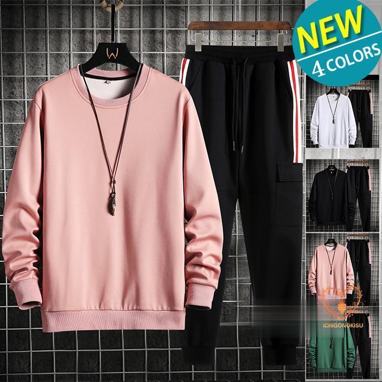 上下セット メンズ 長袖 ルームウェア セットアップ スウェット上下 トレーナー ジョガーパンツ 運動着 4,913円