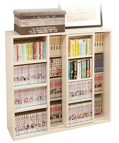 ラック コミック スライド ダブル 幅90ｘ奥行29.2ｘ高さ92.2 ホワイト CSD-9090