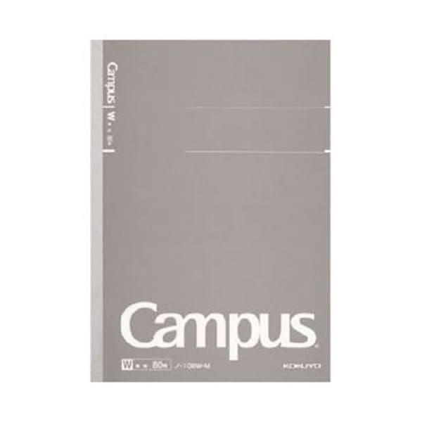 （まとめ）コクヨ キャンパスノート A5 無地80枚 グレー ノ-108W-M 1セット（5冊）(×10セット) 14,602円
