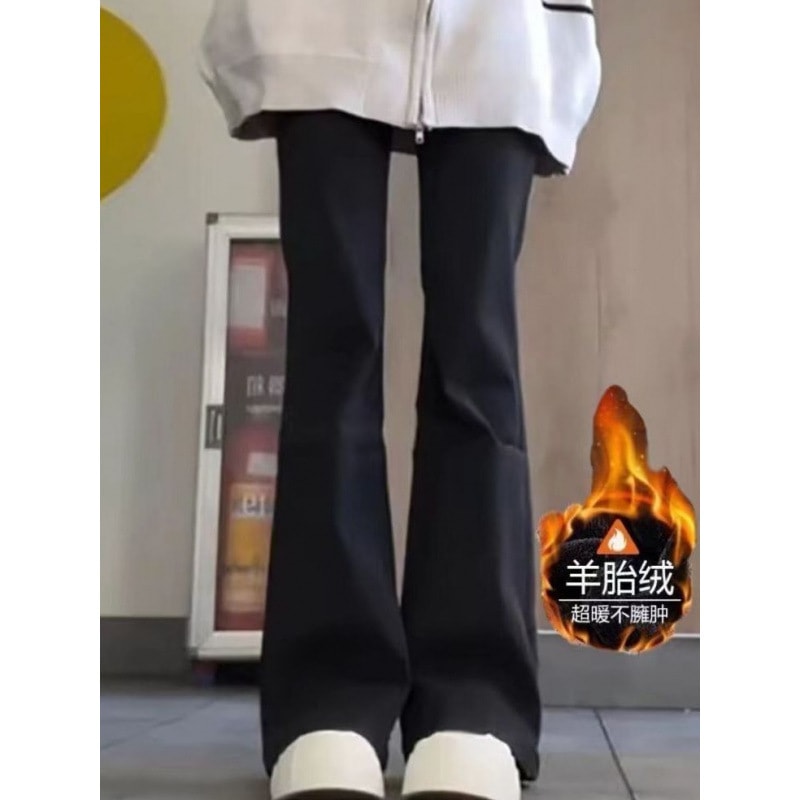 ベルベット肥厚黒痩身マイクロフレアジーンズ女性のための 2025 冬の新しいホットガール多用途ファッショナブルなハイウエストパンツ 5,197円
