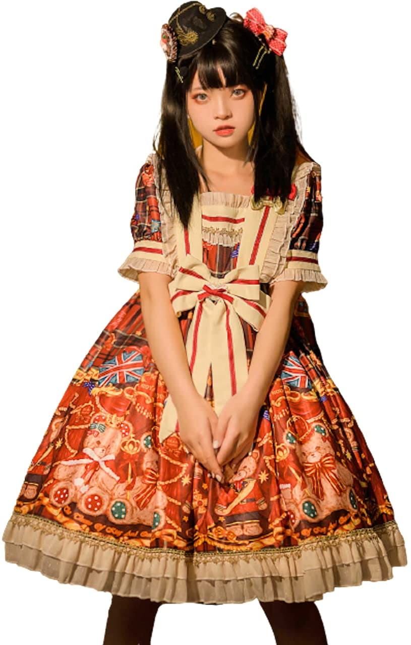 Lady Lazyロリータ半袖ワンピース スカートロリフリルレース衣装撮影 甘ロリ 姫 コスプレ ア