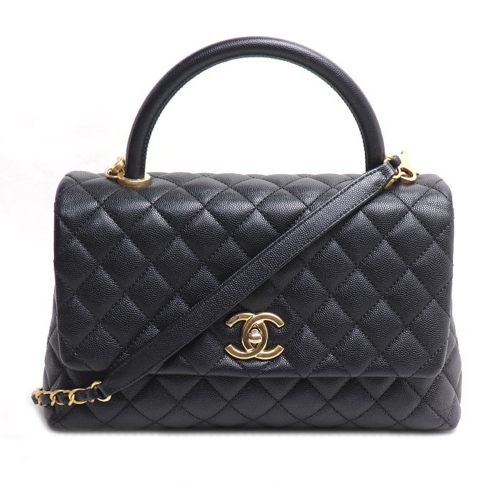 CHANEL シャネル ココハンドル 29 2Wayショルダーバッグ ブラック A92991 キャビアスキン レディース 中古