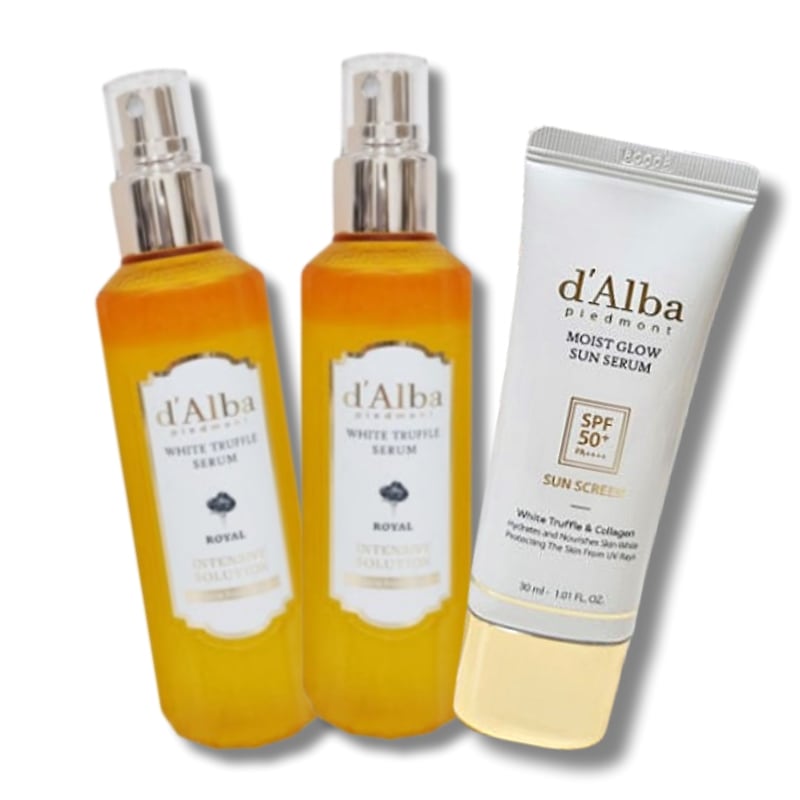 [ミストワサンクリームセット] ホワイト トリュフ ロイヤル ミストセラム 60ml×2個+モイスト グロウ サンセラム 日焼け止め SPF50 30ml