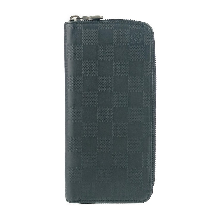 長財布 ダミエ・アンフィニ ジッピーウォレット・ヴェルティカル N63548 オニキス シルバー金具 レザー メンズ ラウンドファスナー【本物保証】