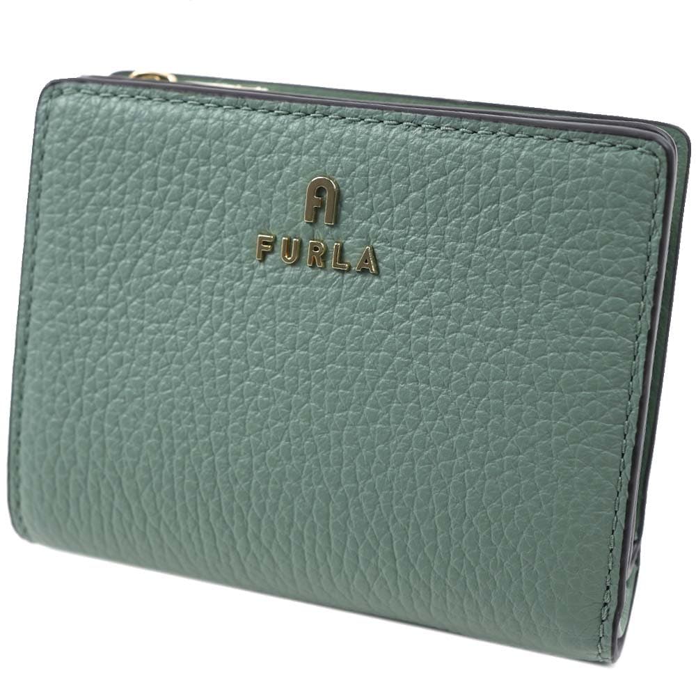 フルラ 財布 二つ折り財布 ミニ財布 コンパクト レディース グリーン FURLA CAMELIA S COMPACT WALLET L ZIP VITELL MINERAL GREEN WP0030
