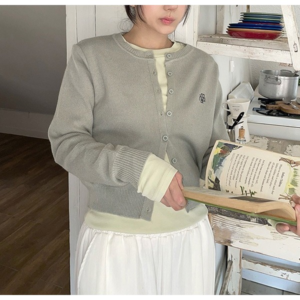 STITCH LOGO ROUND CARDIGAN