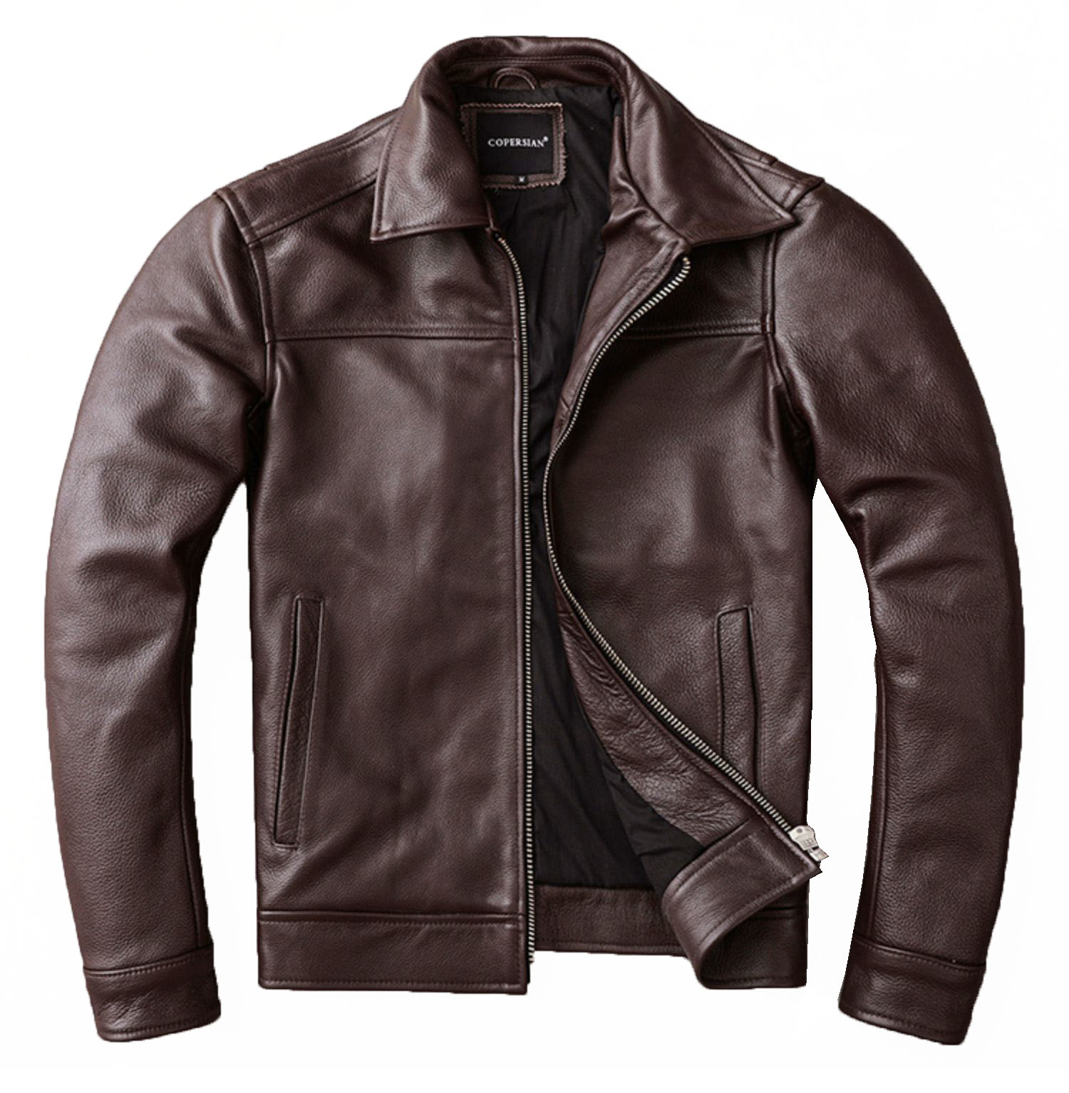 メンズ革ジャン 本革　秋冬　レザージャケット ライダースジャケット バイクウェア　　牛革本革ジャケットメンズスリムレザージャケットカジュアルダークブラウンビジネスメンズラペル大きいサイズジャケット
