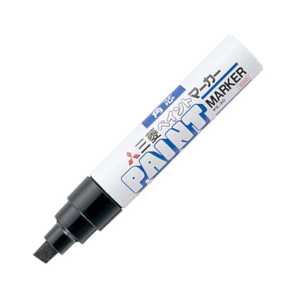 (まとめ) 三菱鉛筆 油性ペイントマーカー 太字角芯 黒 PX30.24 1本 (×20セット)