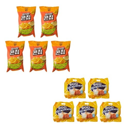 ノーブランドサクッとしたコンチップ230g×5個+エッグクリームクッキー300g×5個学校事務所