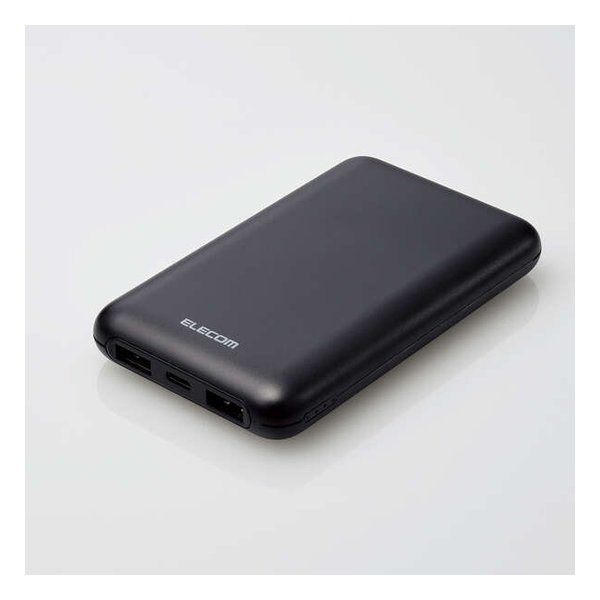 薄型コンパクトモバイルバッテリー 10000mAh 20W Cx1 Ax2 ブラック DE-C44-10000BK