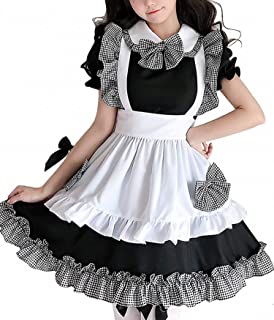 (ミリパリ)MIRIPARIS コスプレ メイド服 ふわっとノリノリ夢気分【従順メイド 桃子】【ギンガム チェック】【ブラック&ホワイト】ロリータ ゴスロリ ワンピース エプロン リボン カチュウシャ
