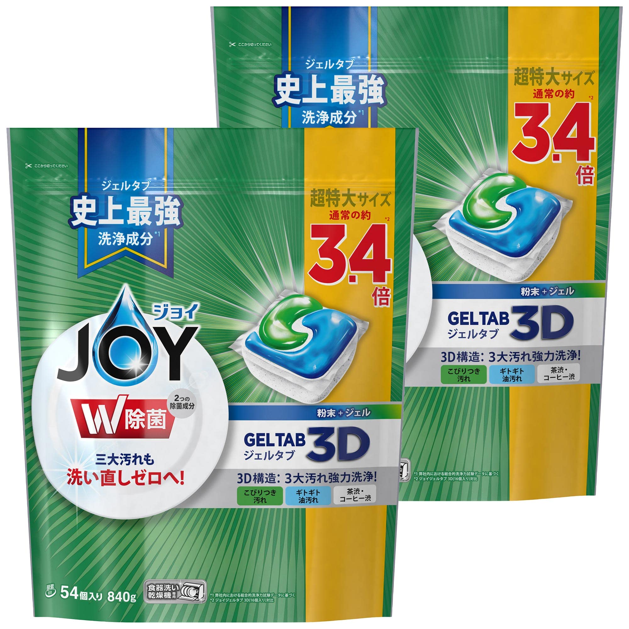 【まとめ買い】 ジョイ ジェルタブ 食洗機用洗剤 54個×2袋