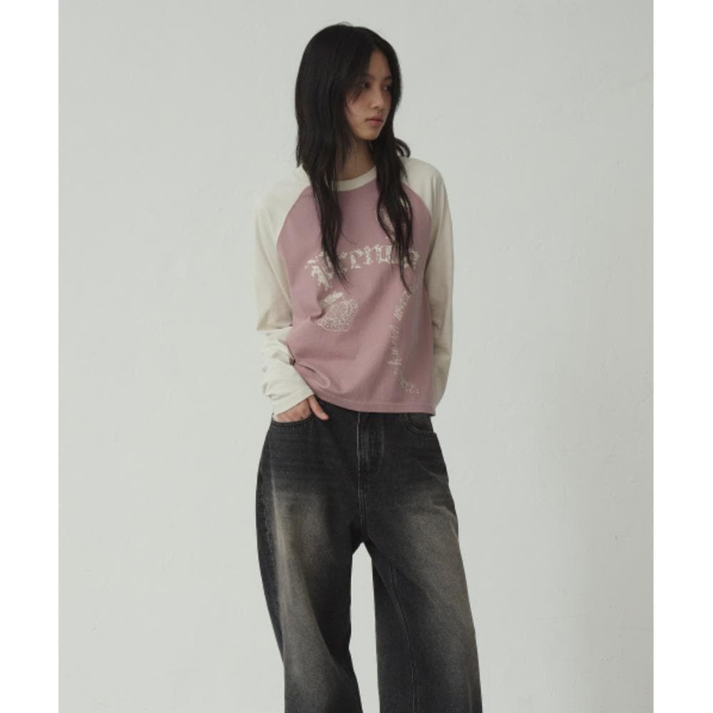 PRENDA VINTAGE LOGO RAGLAN LONG SLEEVE GLOOMY PINK PRTFA 5,177円