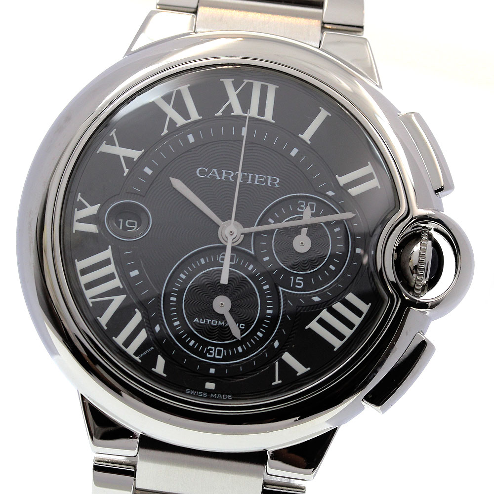 カルティエ CARTIER W6920077 バロンブルークロノXL デイト クロノグラフ 自動巻き メンズ 良品 _824485【中古】