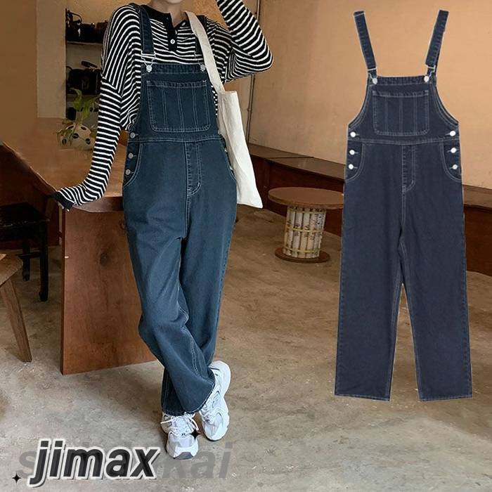 レディース デニム サロペット デニム パンツ ジーンズ オーバーオール 女性 デニム サロペット ファッション ロングパンツ 体型カバー 大人 ボトムス デニムパンツ フリーサイズ