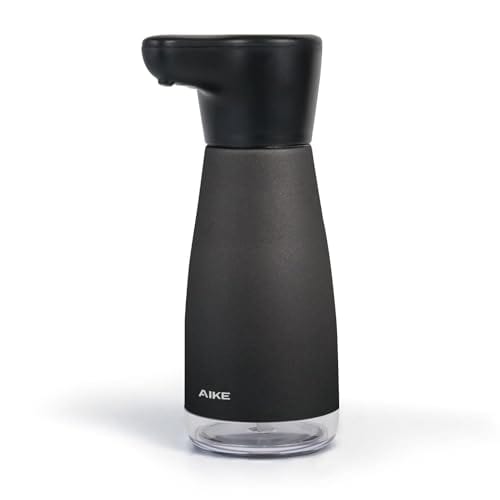 AIKE 磁気充電式 ソープディスペンサー 自動 液体タイプ キッチン 食器用洗剤 ディスペンサー IPX7防水 吐出量5段階 420ml 誤操作防止機能付き ステンレス仕上げ AK1337（ブラック 5,438円