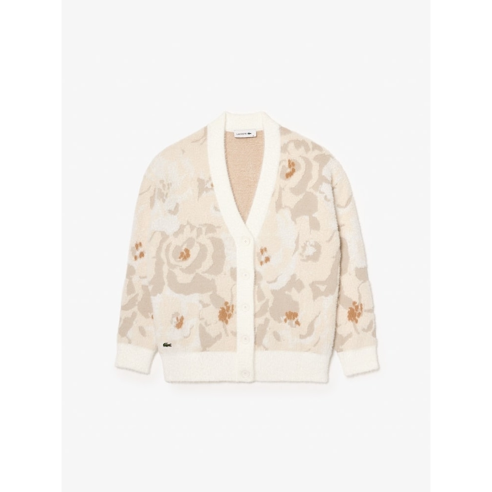 LACOSTE 女性用フラワージャカードインタルシアカーディガン AF2580-54N ID2 Q2NAF2580-54NID2