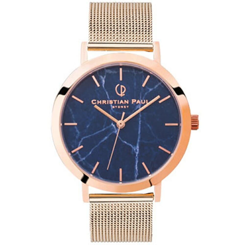 日本正規品 クリスチャンポール 腕時計 手表 メンズ レディース おしゃれ 男女兼用 マーブル ネイビー ピンクゴールド 仕事用 ブランド 時計 プレゼント 誕生日 結婚祝い 結婚式 結婚記念日 妻