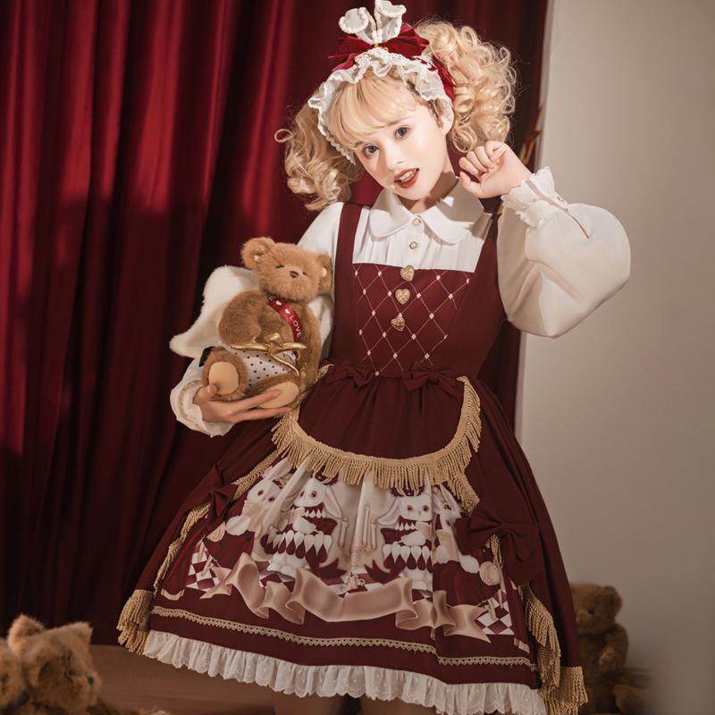 送 料 無 料正規品デザイン兎兎読書会lolita優雅少女ロリータワンピース 5,587円