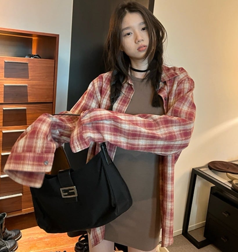 トップス デート モテアイテム シャツ チェック柄 オーバーサイズ 可愛い きれいめ シンプル カジュアル 上品 おしゃれ かっこいい 可愛い 女子 こなれ感 ラブリー キュート