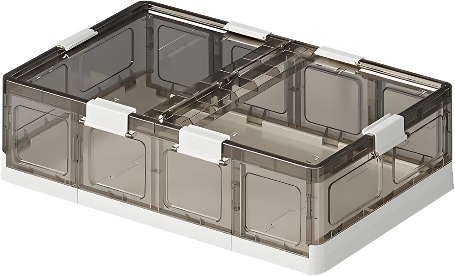 ベッド下収納ボックス キャスター付き蓋付き 折りたたみ式 大容量 薄型 防カビ防塵 耐荷重強化 組立簡単 衣類/布団/漫画収納用 1個セット Lサイズ標準型 幅64×奥行42×高さ18cm
