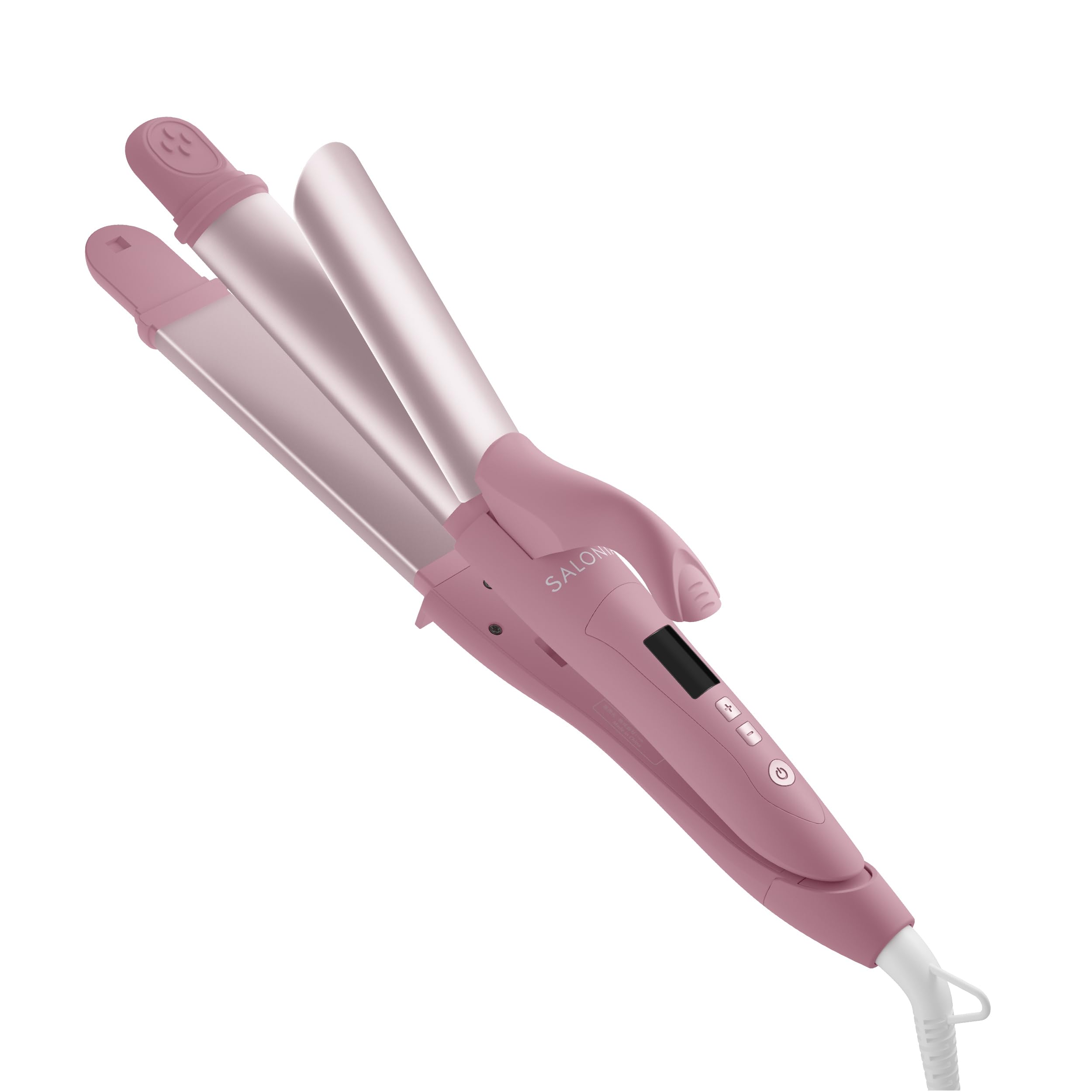 秋冬カラー サロニア 2WAY ストレート カール ヘアアイロン コテ 32mm SL-002AMP マイニュアンスピンク