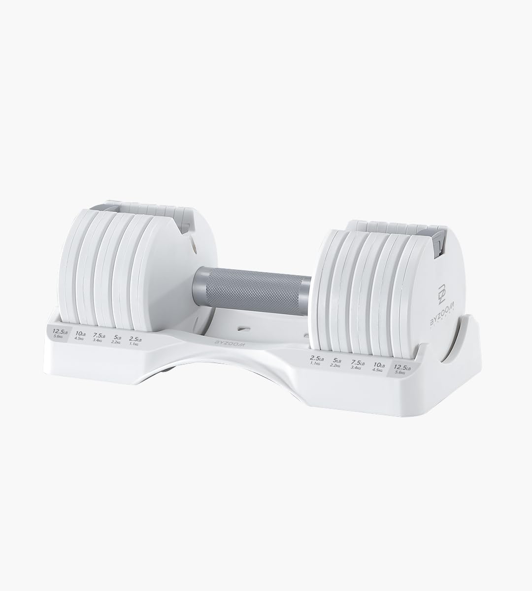 ByZoomFitness(バイズーム フィットネス) PureSeries 可変式ダンベル 5kg/10kg/12.5kg/20kg/25kg/34kg ホワイト/ブラック 単品/2個セット 筋トレ