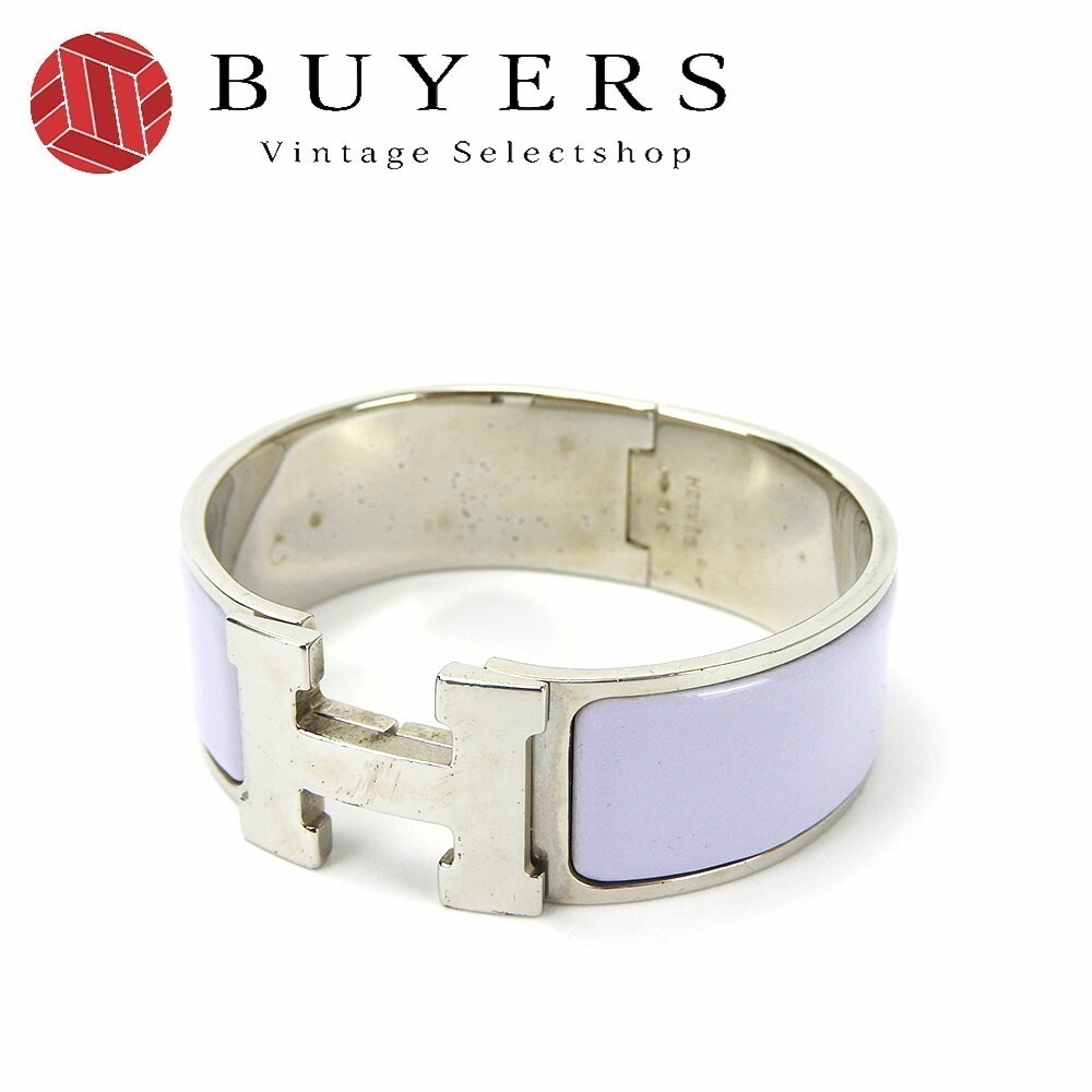 中古 エルメス ブレスレット バングル クリッククラック クリック H パープル シルバー エナメル アクセサリー ジュエリー 小物 レディース 女性 hermes bracelet bangle