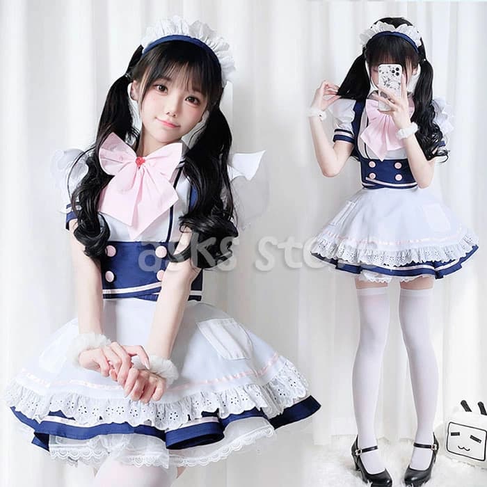 メイド服 コスプレ 可愛い セクシー クラシカル ワンピース ウェイトレス ロリータ服 セット エプロン リボン メイド 半袖 フリル 女性 ハロウィン レディース コスチューム 可愛いコスプレ ゴス