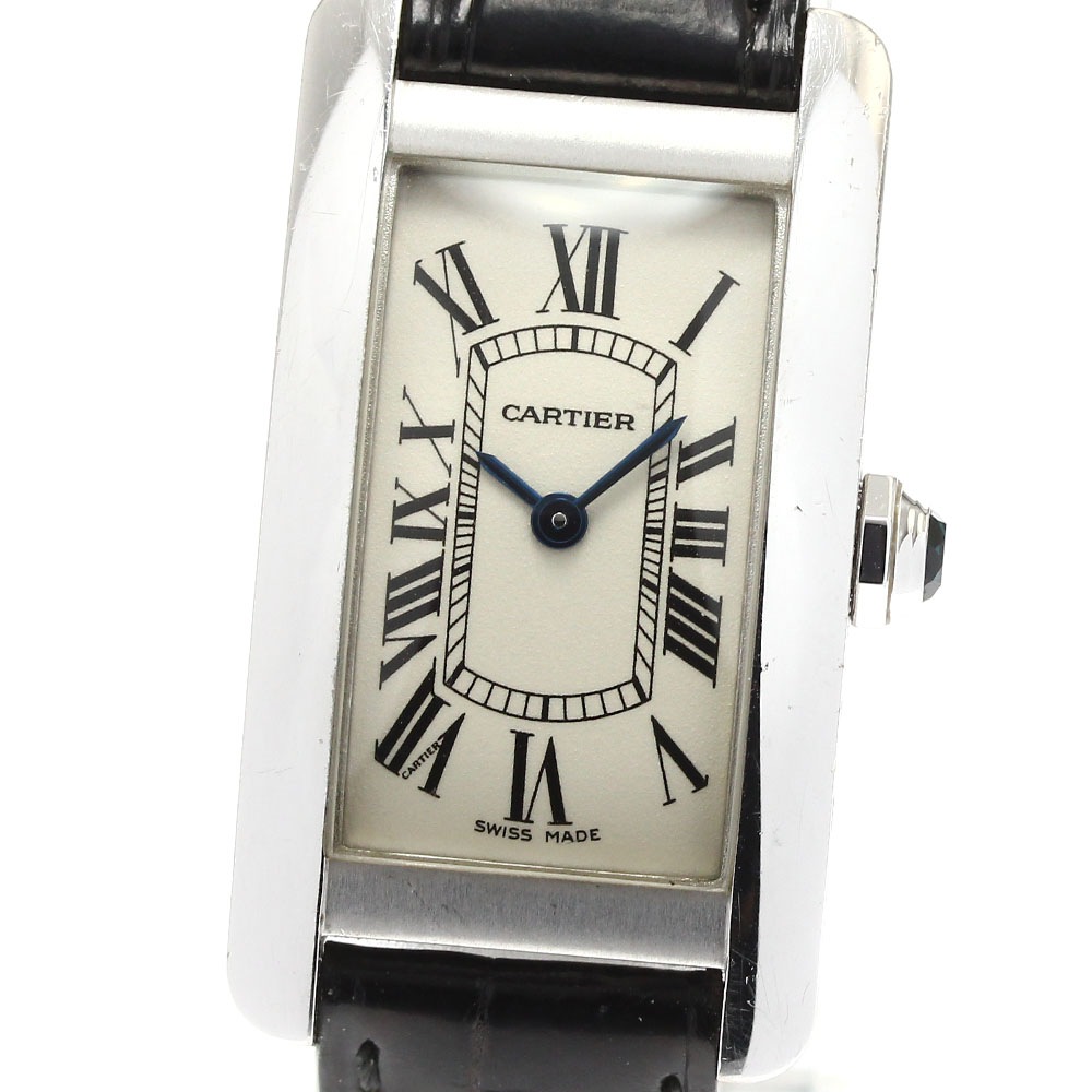 カルティエ CARTIER W2601956 タンクアメリカン SM K18WG クォーツ レディース 保証書付き_840315【中古】