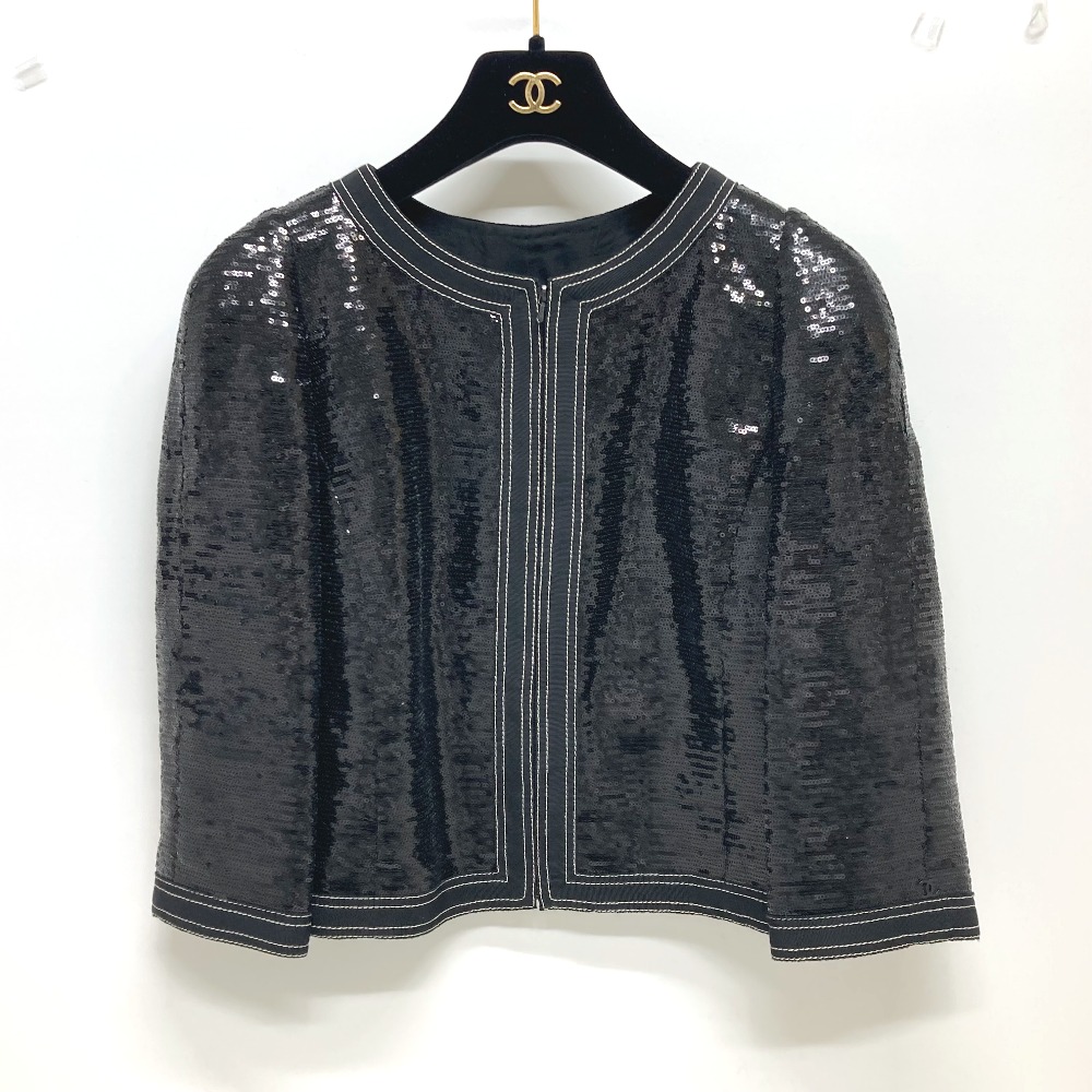 ジャケット P45044 スパンコール 七分袖 アウター 上着 アパレル スパンコール ブラック 72,600円