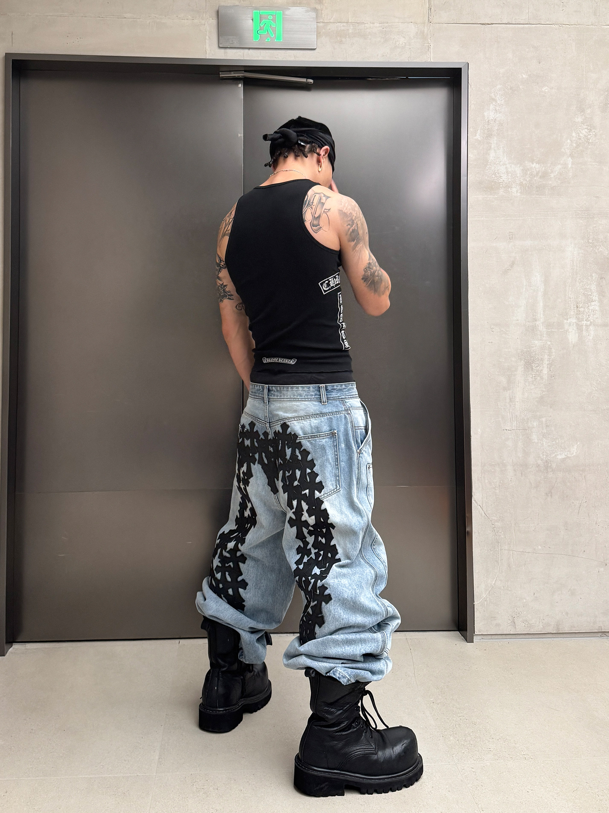 RYE CHASIN クロス Mロゴ ヴィンテージ デニム