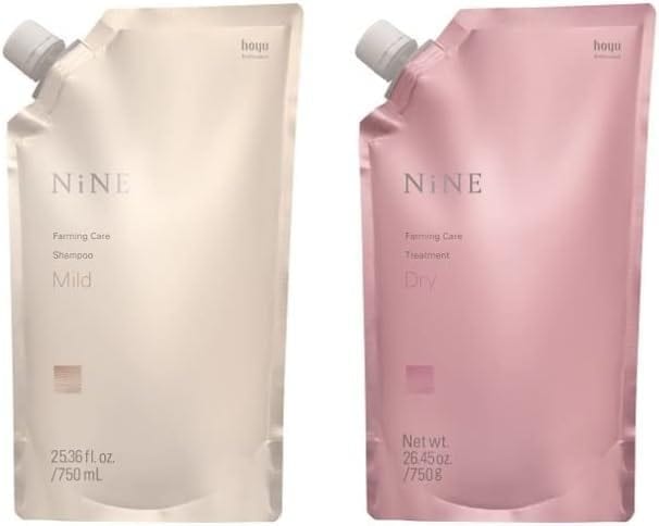 ホーユー ナイン ファーミング ケアシャンプー 750ml トリートメント ドライ 750g レフィル 詰替用