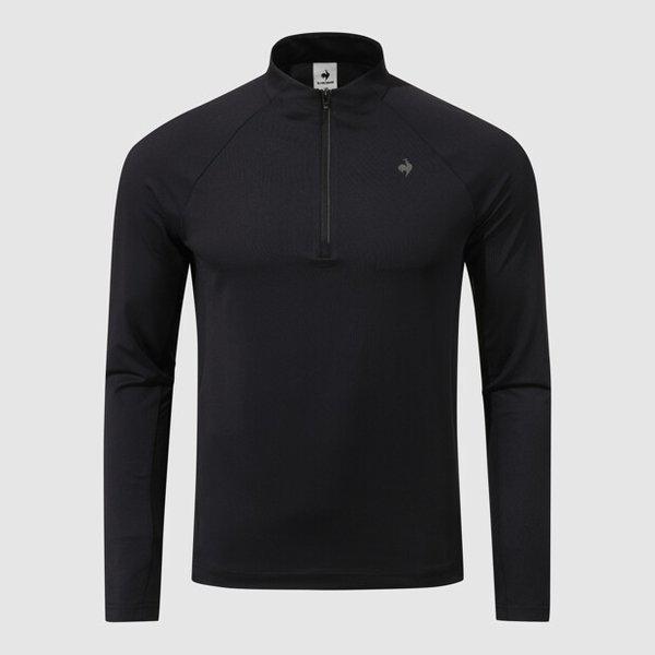 男性ハイブリッド長袖ジップアップTシャツ（QR121ERL11_BLK）