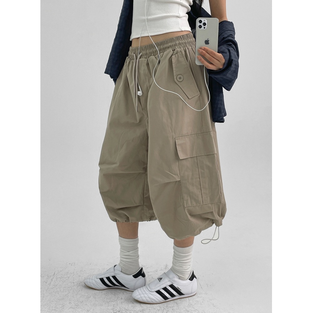 ブラックアップ [秋新品] (ユニセックス) フリートバミューダストリングカーゴパンツ 5,812円