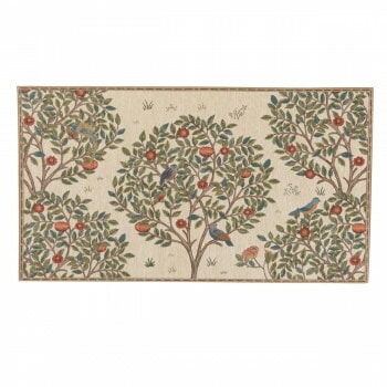 川島織物セルコン Morris Design Studio ケルムスコットツリー マット 約68x123cm FH1711A I アイボリー