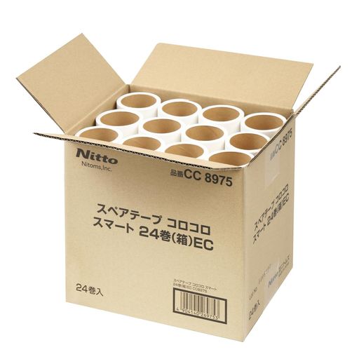 ニトムズ コロコロ スペアテープ スマート 50周 24巻入 大容量 洋服用 花粉落とし ほこり取り 生地を傷めない 100MM幅 CC8975