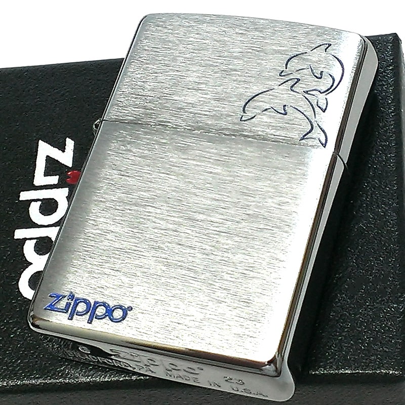 ZIPPO ライター イルカ アニマル ジッポ 動物 ロゴ 海豚 かわいい 哺乳類 シルバー 可愛い おしゃれ レディース メンズ プレゼント ギフト