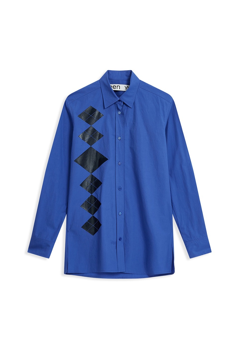 【OPEN Yy】 ARGYLE BUTTON DOWN SHIRT : BLUE
