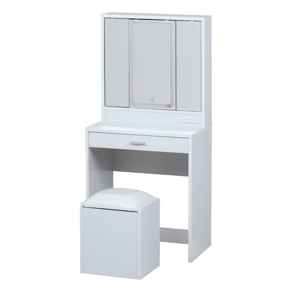 三面鏡ドレッサー LEDライト付き ホワイト 2019-0812-11 14,191円