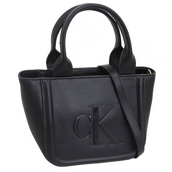 カルバンクライン バッグ レディース 2WAY ショルダーバッグ ブラック RAISED CK SMALL TOTE WITH STRAP LV04F3219G-BLACK CALVIN KLEIN