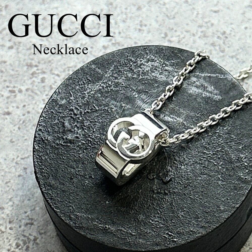 GUCCI グッチ ネックレス メンズ レディース GGロゴ ペンダント シンプル 大人 高級感 シルバー 925 ユニセックス アクセサリー ジュエリー ブランド ギフト 彼氏 彼女 818927