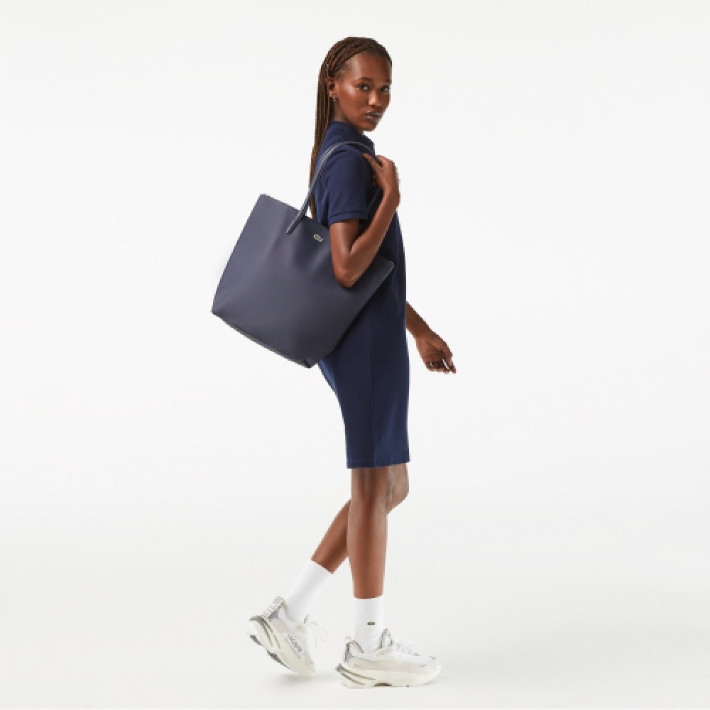 LACOSTE レディース L1212 コンセプトバーティカルミディアムショッパーバッグ [ネイビー]