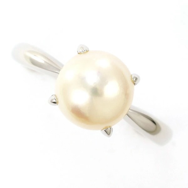 PT900 プラチナ リング 指輪 12号 パール(真珠) 約8mm ジュエリー 中古
