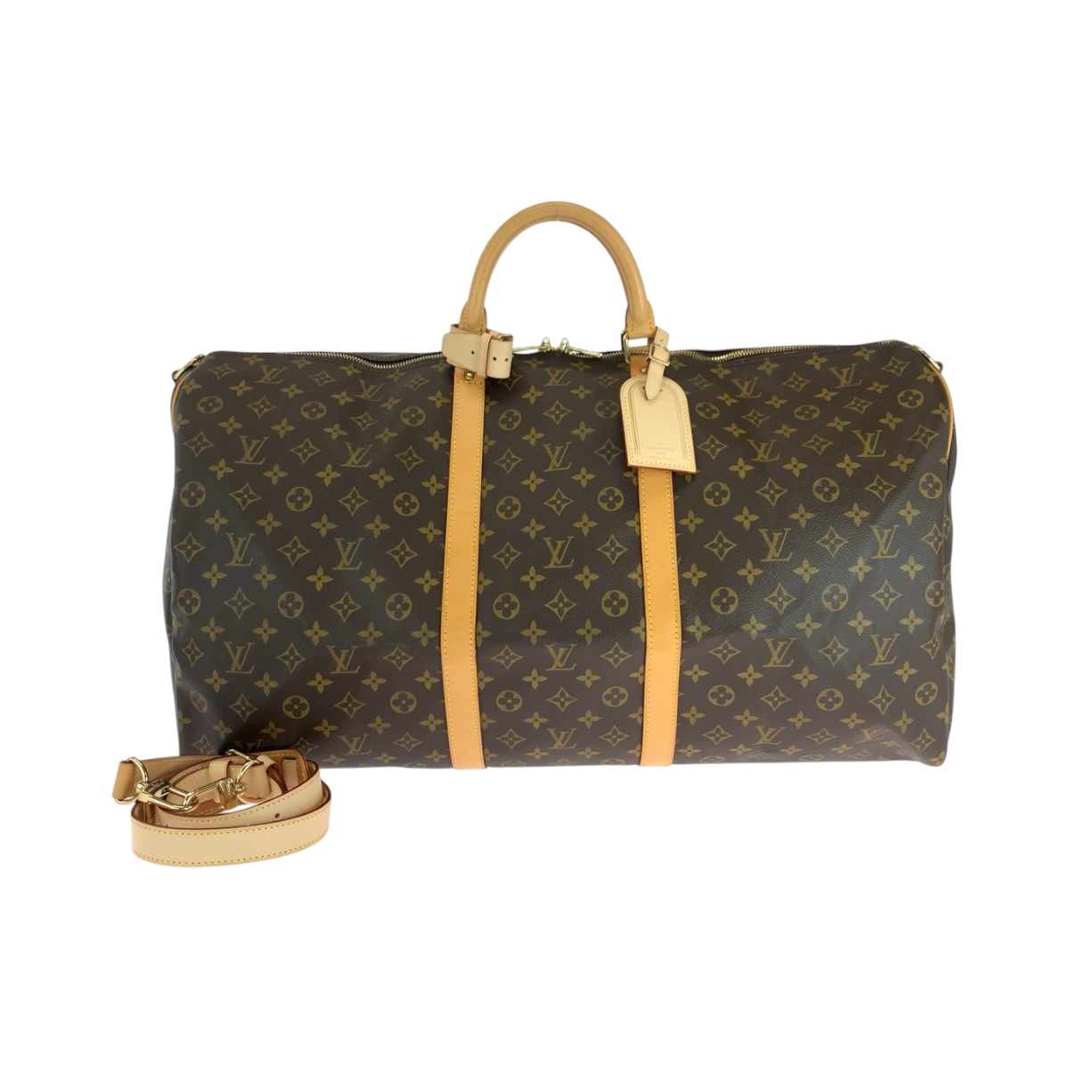 美品 モノグラム キーポル60 バンドリエール 男女兼用 ブラウン ゴールド金具 PVC M41412 ボストンバッグ ハンドバッグ 2way レディース 501702