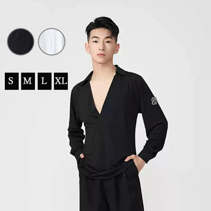 高評価多数社交ダンス衣装 トップス メンズ ラテン ラテンダンス用シャツ 男性用 ダンス衣装 ダンスウェア 練習着 ワルツ チャチャチャ ルンバ ラテン ラテンダンスシャツ ステージ 衣装 男性社交ダ